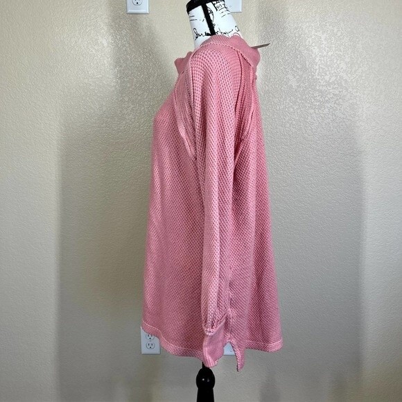 We The Free women Pink sweater waffle knit long sleeve sweater size M boho - Picture 10 of 12